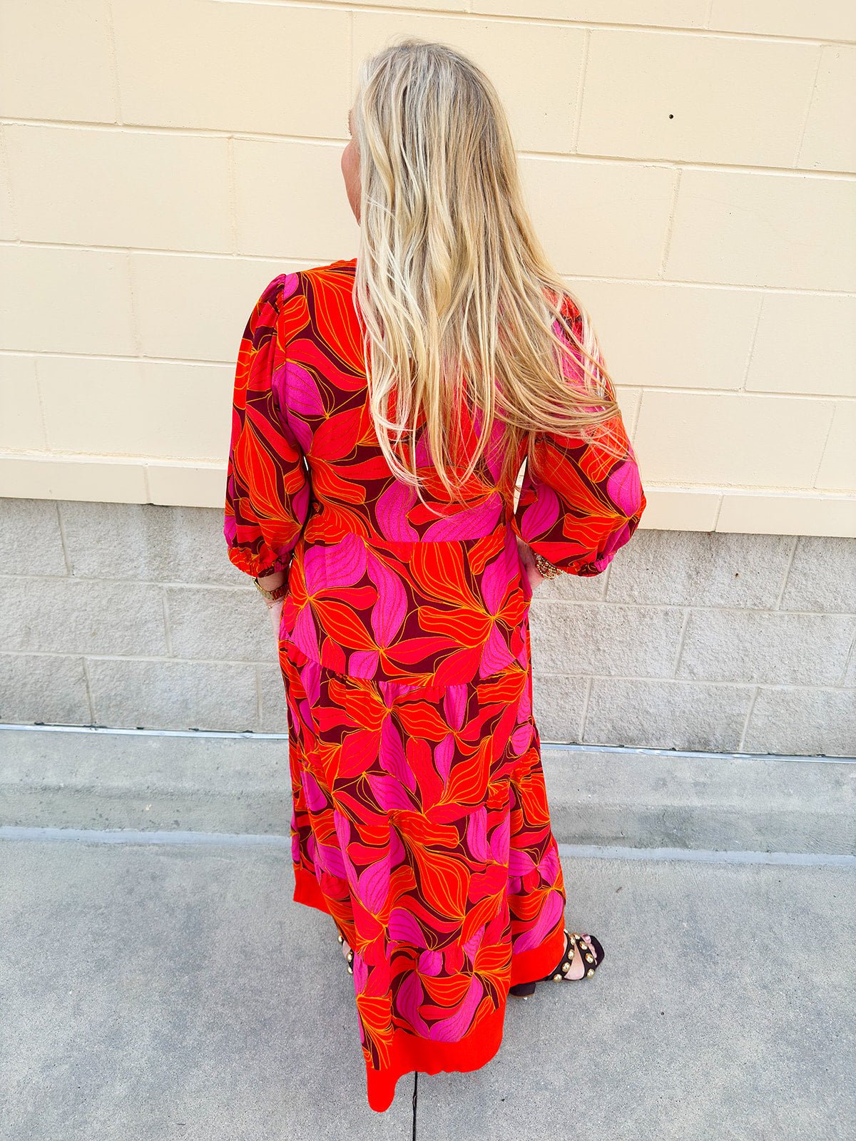 [Mary Square] Cameron Glow Over Fire Midi Dress - The Pink Pineapple 850