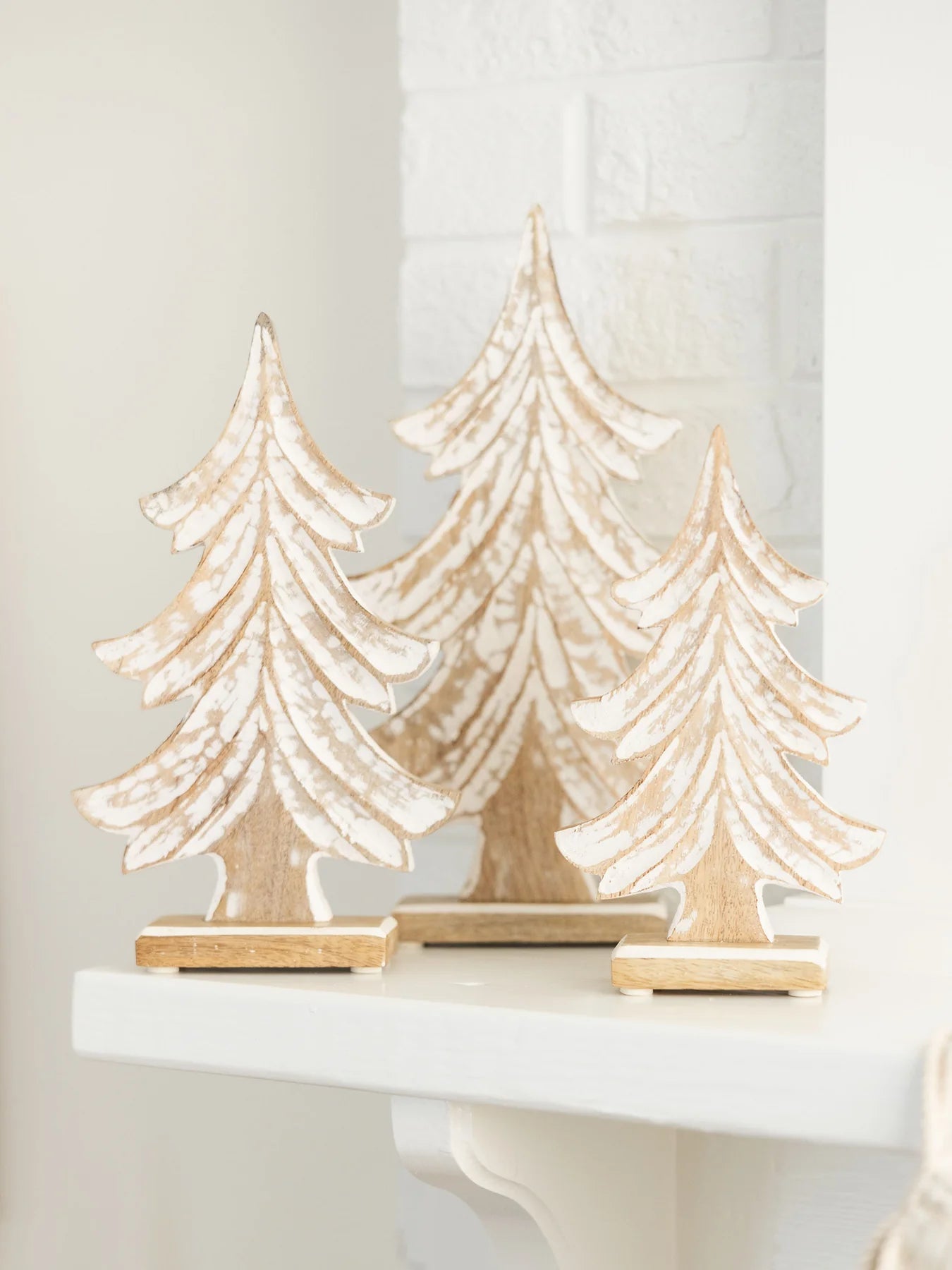 Mary Square Carved Spruce Wood Trees - The Pink Pineapple 850