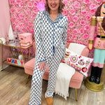 Mary Square Charlotte Floral Foulard Pajama Set in Navy - The Pink Pineapple 850