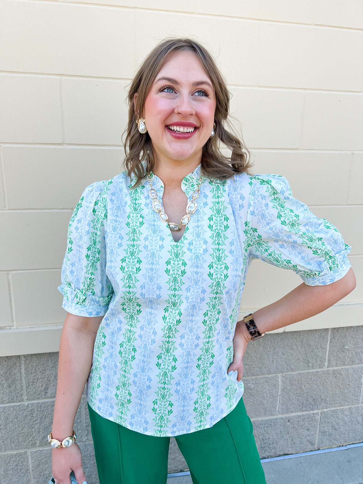 [Mary Square] Colette Top in Heirloom Vine - The Pink Pineapple 850