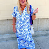 [Mary Square] Eloise Porcelain Blue Midi Dress - The Pink Pineapple 850