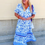 [Mary Square] Eloise Porcelain Blue Midi Dress - The Pink Pineapple 850