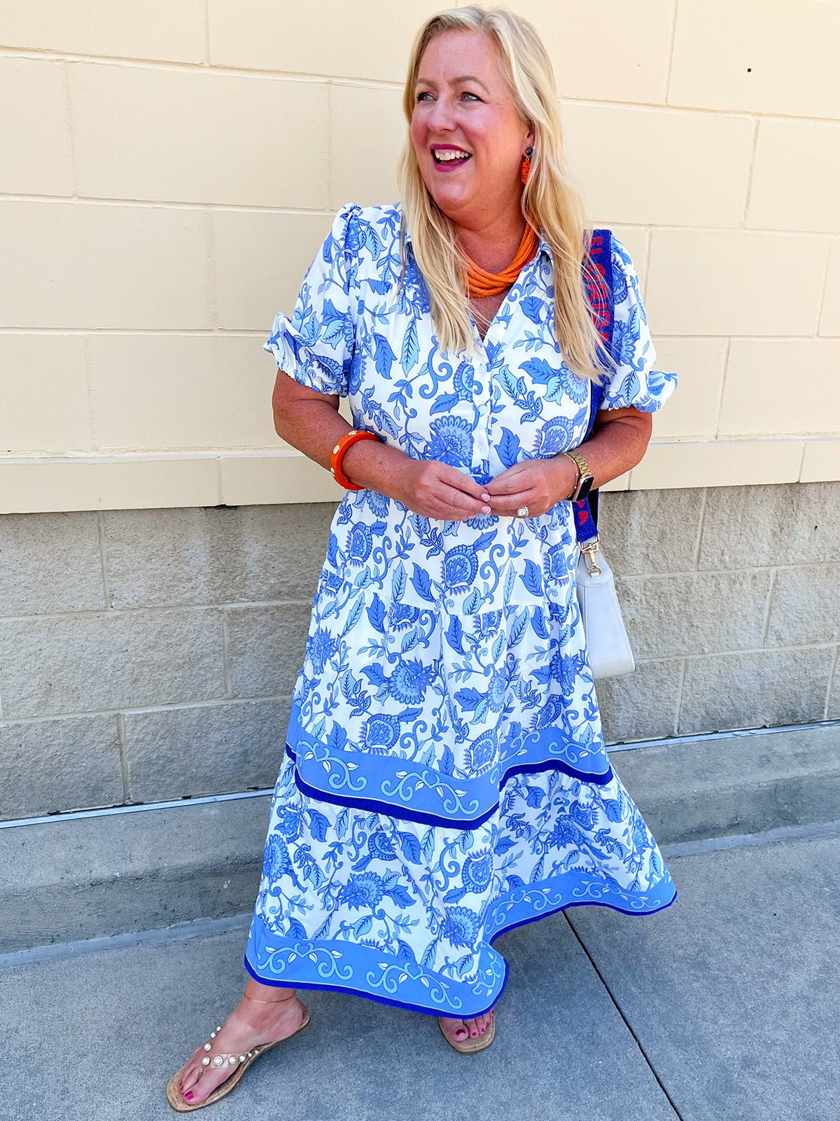 [Mary Square] Eloise Porcelain Blue Midi Dress - The Pink Pineapple 850