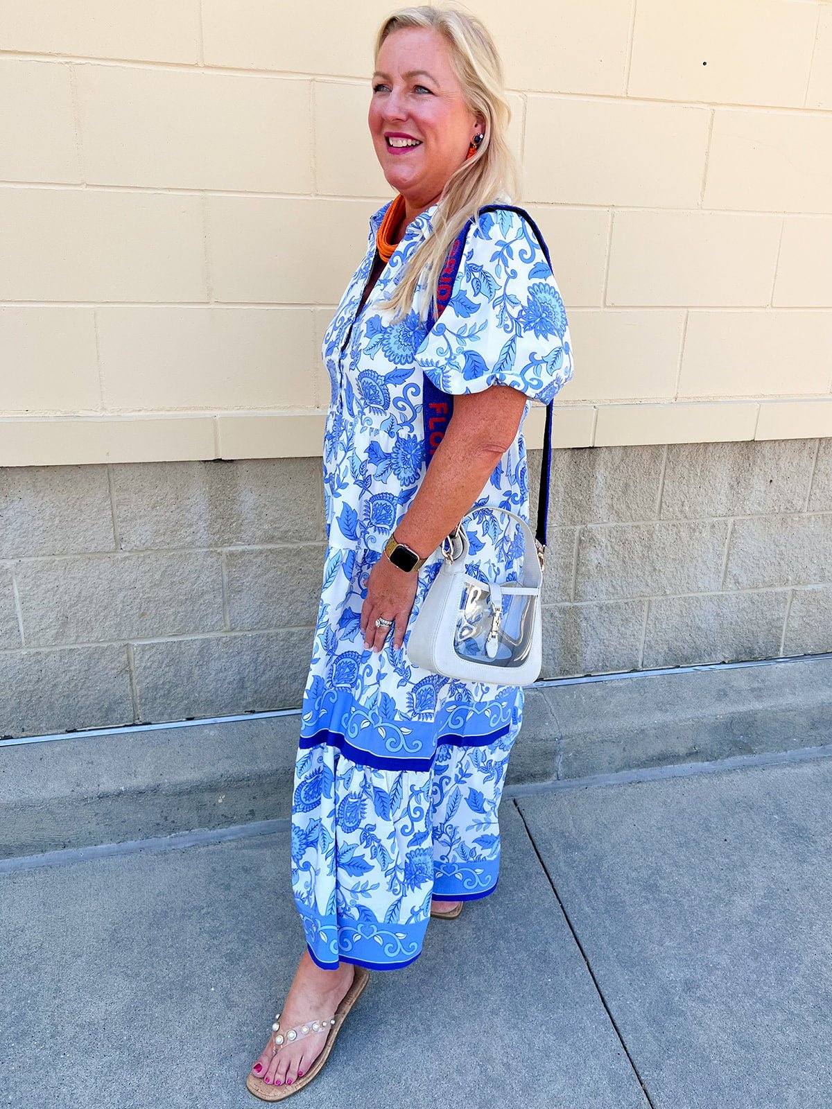 [Mary Square] Eloise Porcelain Blue Midi Dress - The Pink Pineapple 850