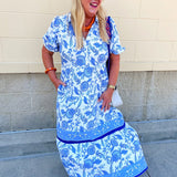 [Mary Square] Eloise Porcelain Blue Midi Dress - The Pink Pineapple 850