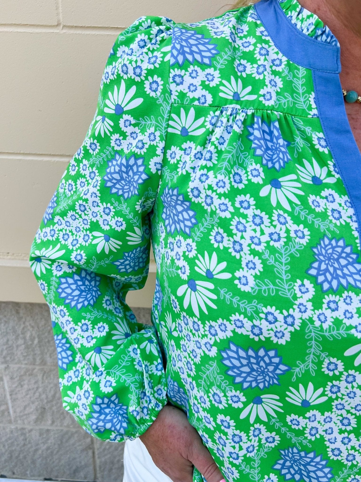 [Mary Square] Gianna Top in Daisy Chain Green - The Pink Pineapple 850