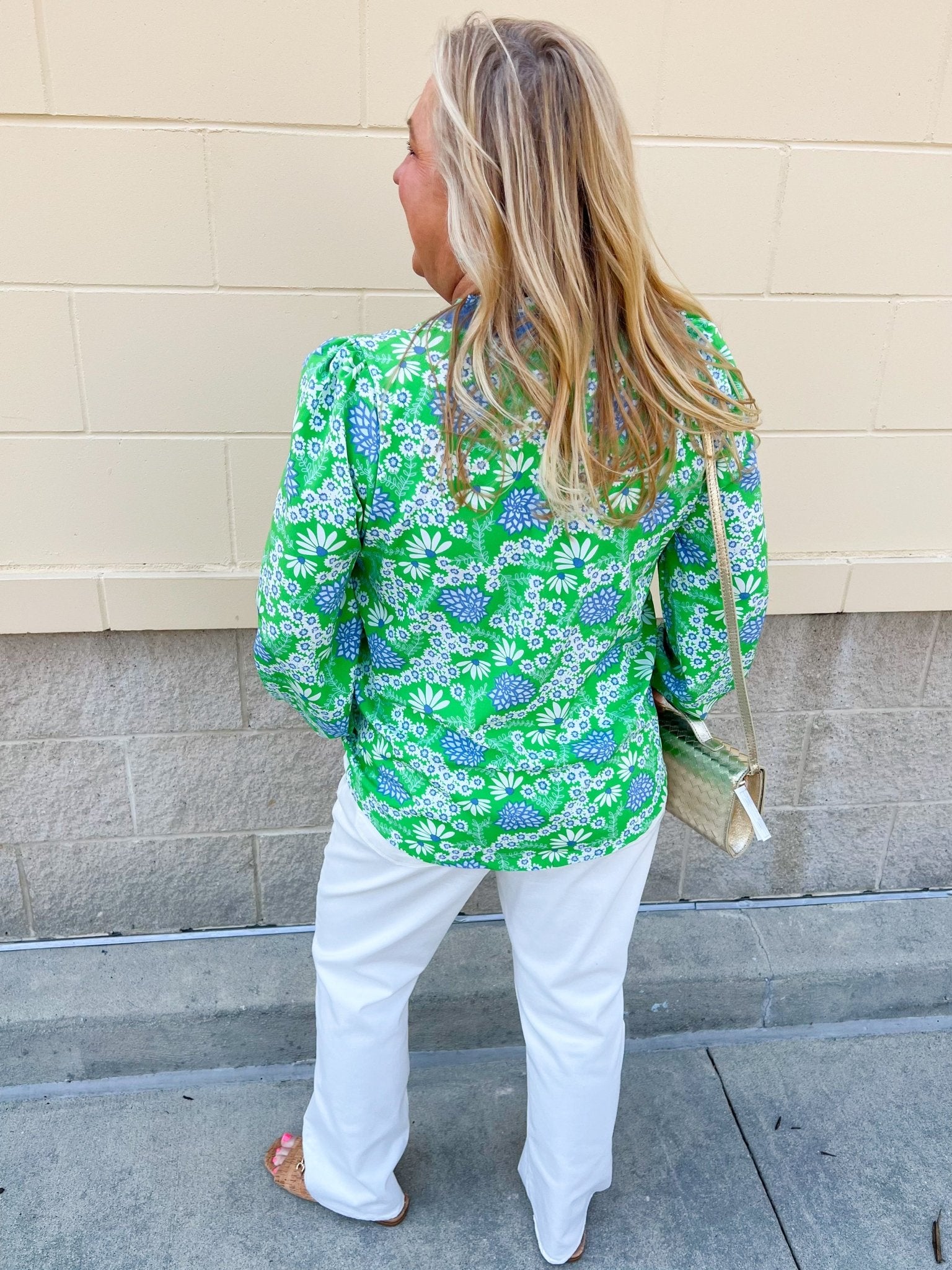 [Mary Square] Gianna Top in Daisy Chain Green - The Pink Pineapple 850