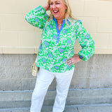 [Mary Square] Gianna Top in Daisy Chain Green - The Pink Pineapple 850