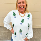 [Mary Square] Lakelyn Blue Trees Sweatshirt - The Pink Pineapple 850