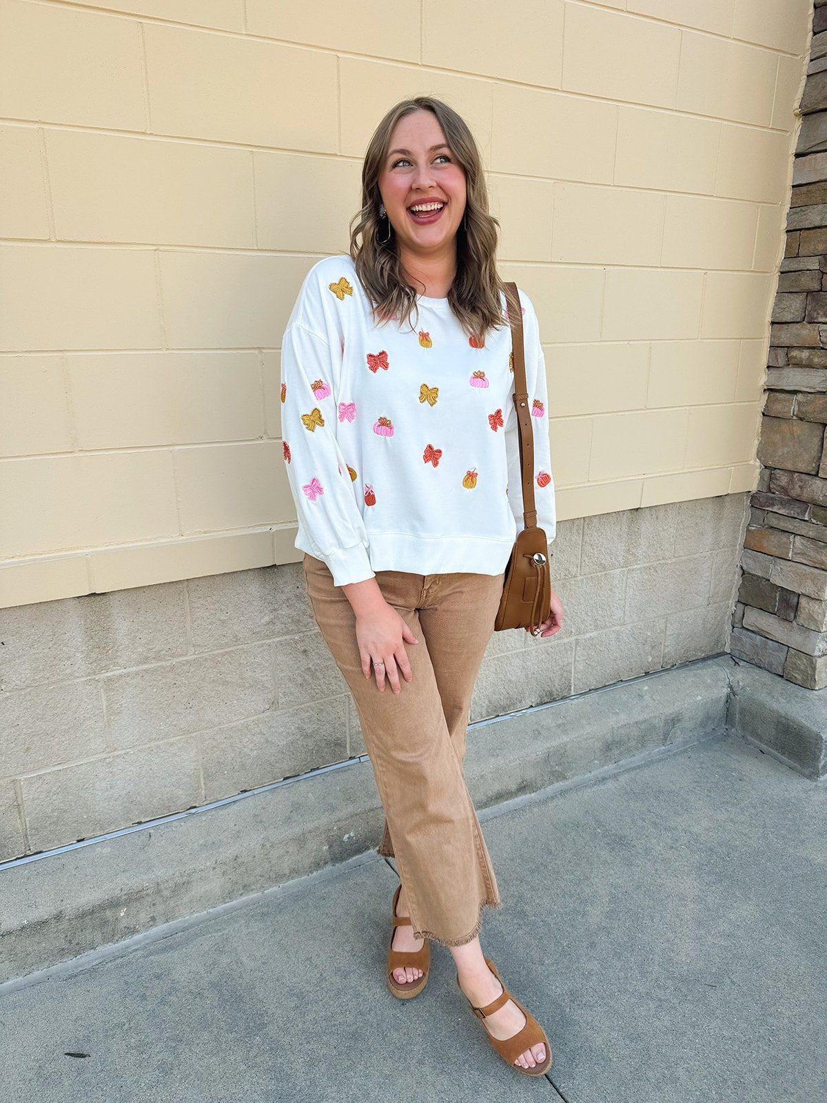 [Mary Square] Millie Bow & Pumpkin Sweatshirt - The Pink Pineapple 850
