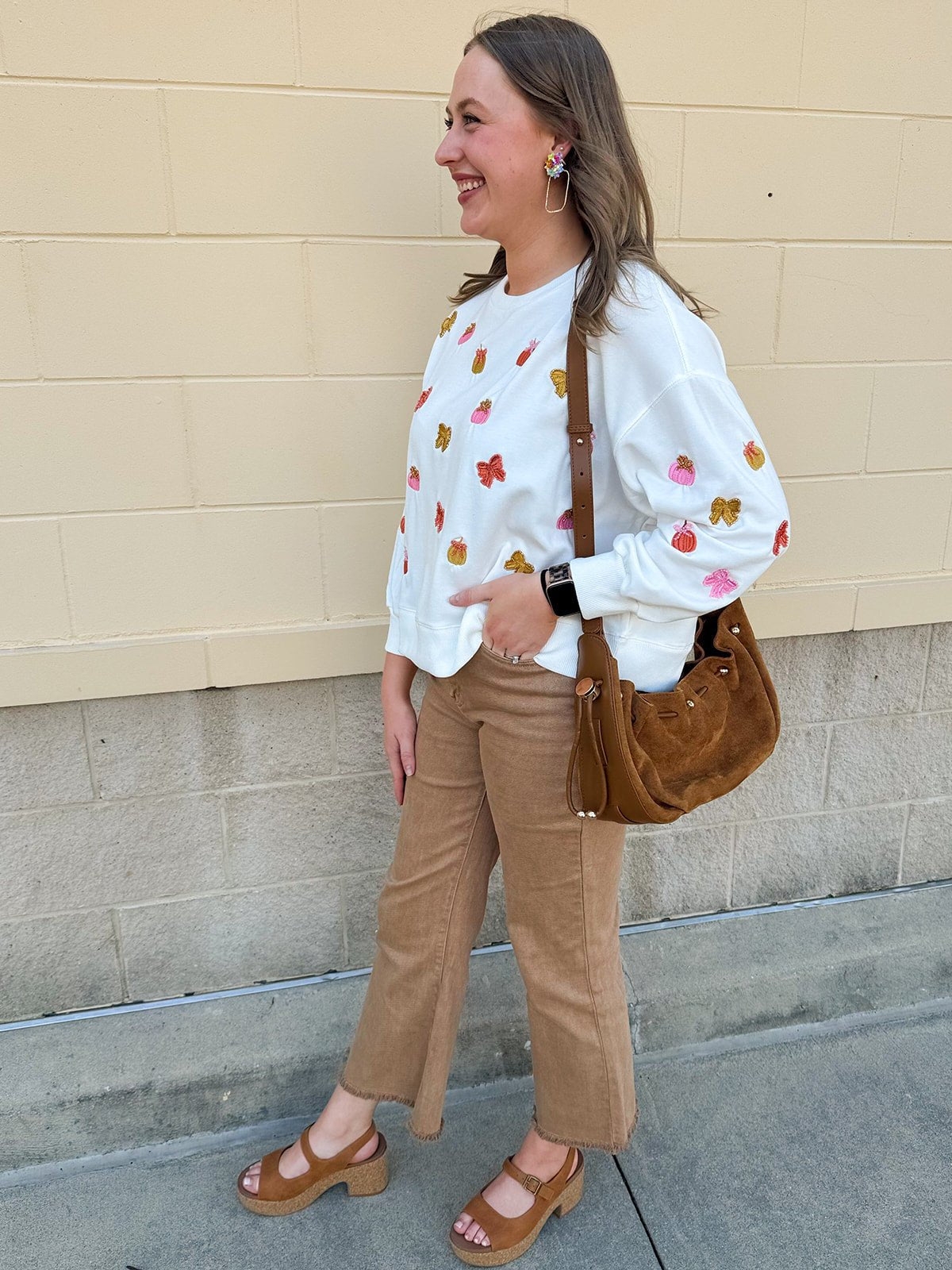[Mary Square] Millie Bow & Pumpkin Sweatshirt - The Pink Pineapple 850