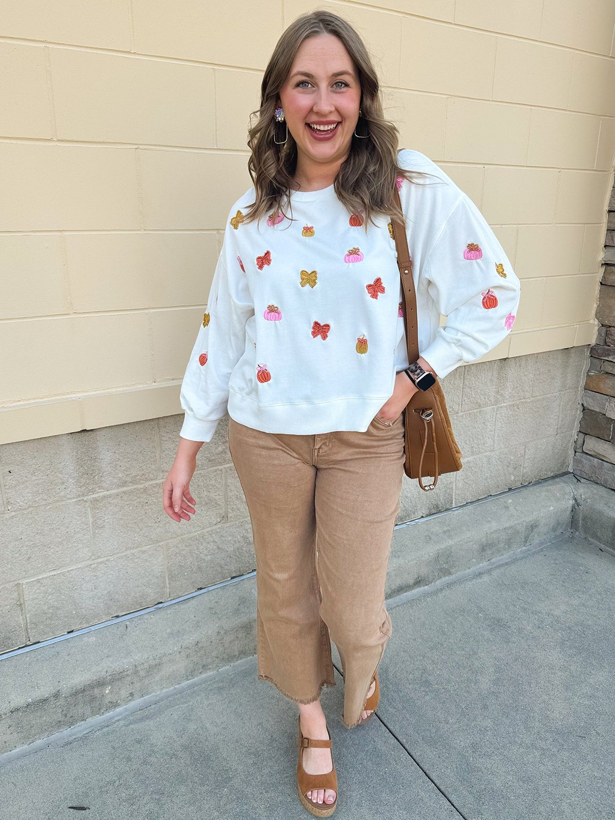 [Mary Square] Millie Bow & Pumpkin Sweatshirt - The Pink Pineapple 850