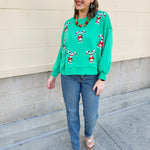 [Mary Square] Millie Candy Canes Sweatshirt - The Pink Pineapple 850