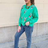 [Mary Square] Millie Candy Canes Sweatshirt - The Pink Pineapple 850