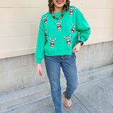 [Mary Square] Millie Candy Canes Sweatshirt - The Pink Pineapple 850