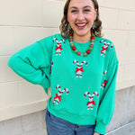 [Mary Square] Millie Candy Canes Sweatshirt - The Pink Pineapple 850