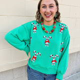 [Mary Square] Millie Candy Canes Sweatshirt - The Pink Pineapple 850