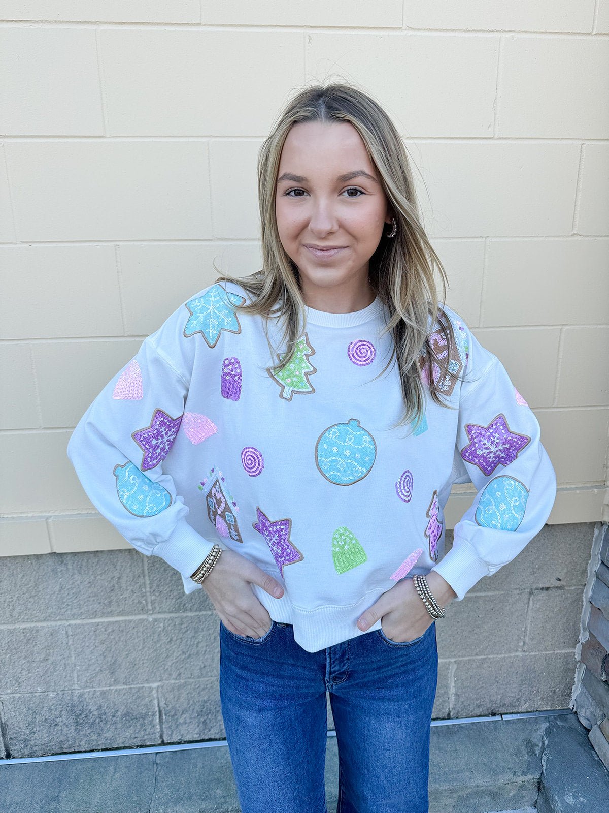 Mary Square Millie Gingerbread Sweatshirt - The Pink Pineapple 850