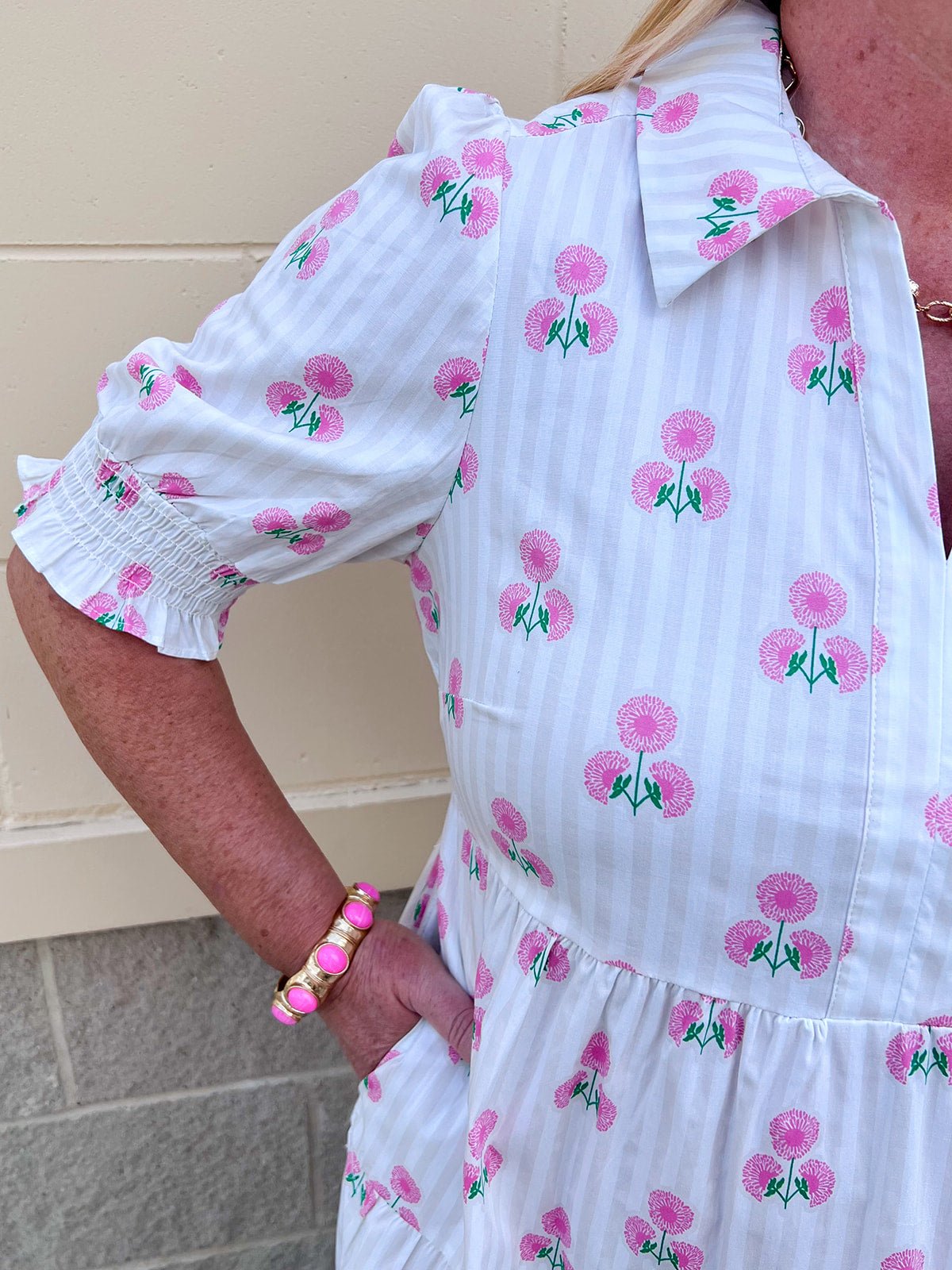 [Mary Square] Molly Dress in Sweetbriar Pink Stripes - The Pink Pineapple 850