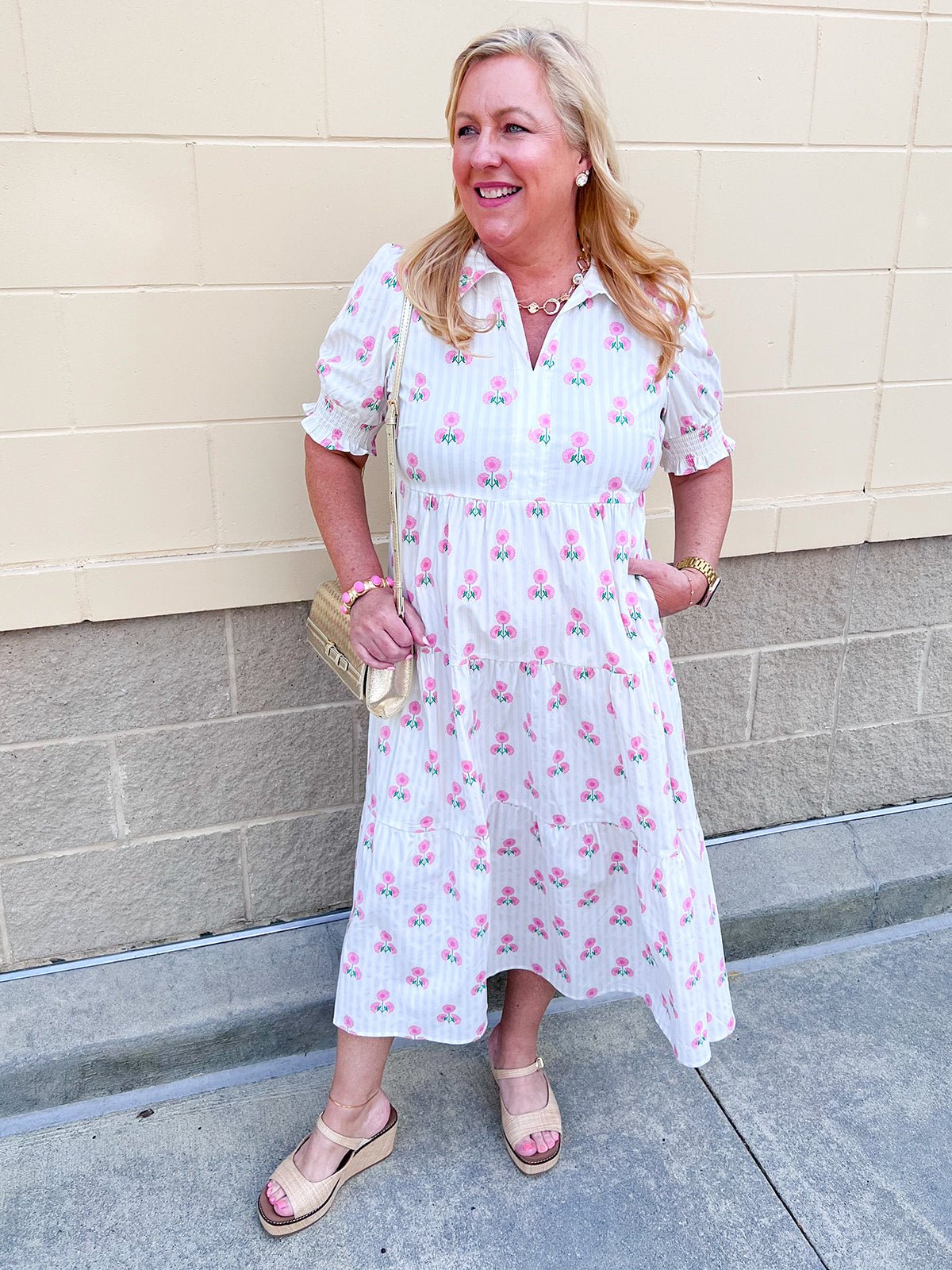 [Mary Square] Molly Dress in Sweetbriar Pink Stripes - The Pink Pineapple 850