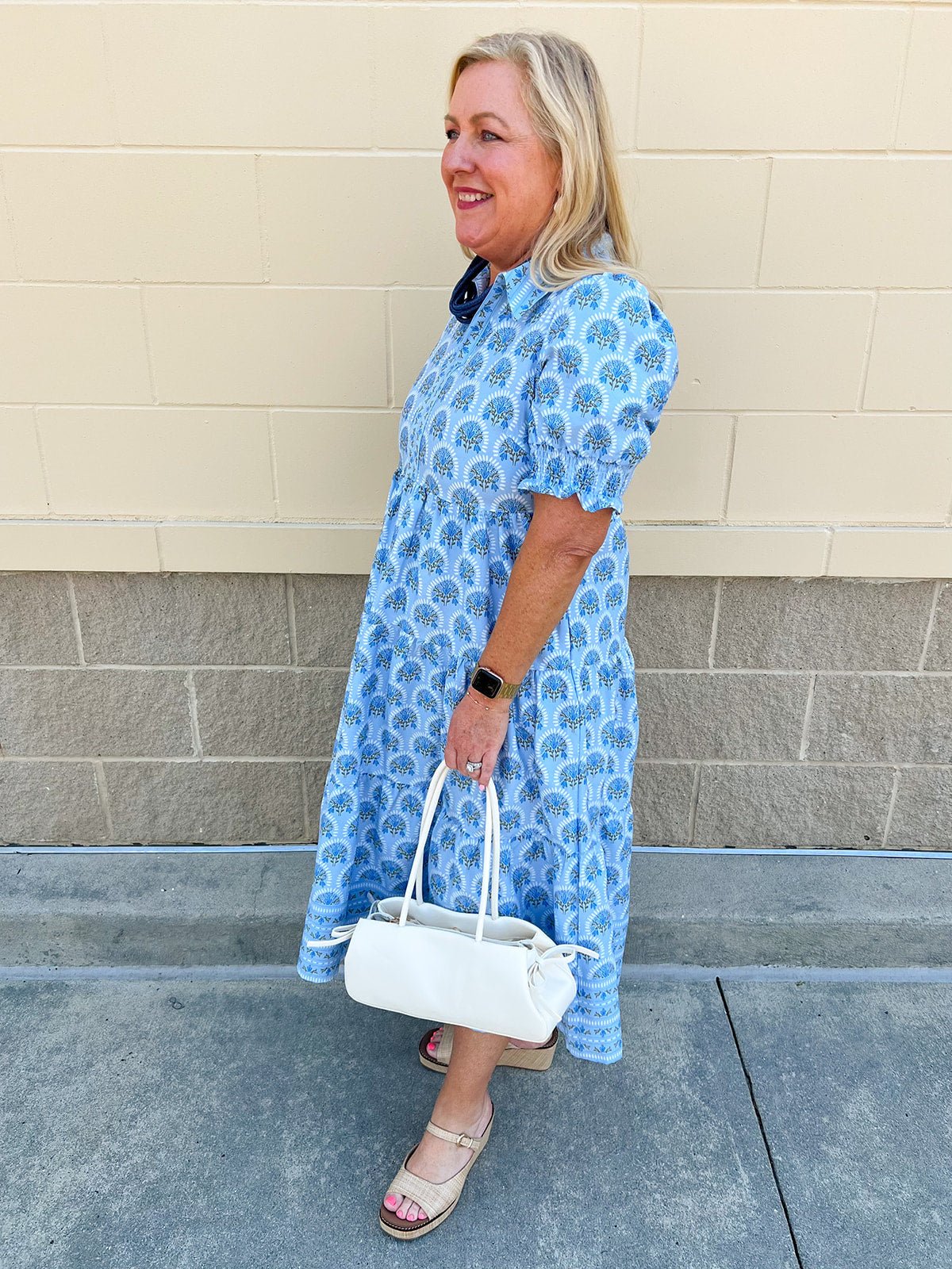 [Mary Square] Molly Sunshower Flora Midi Dress in Blue - The Pink Pineapple 850