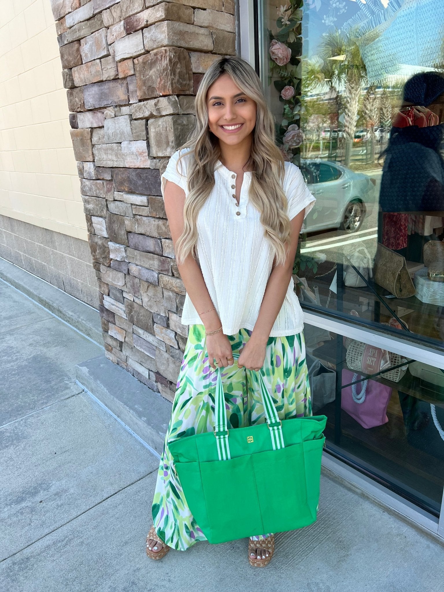 Mary Square On - The - Go Pine Bag - The Pink Pineapple 850