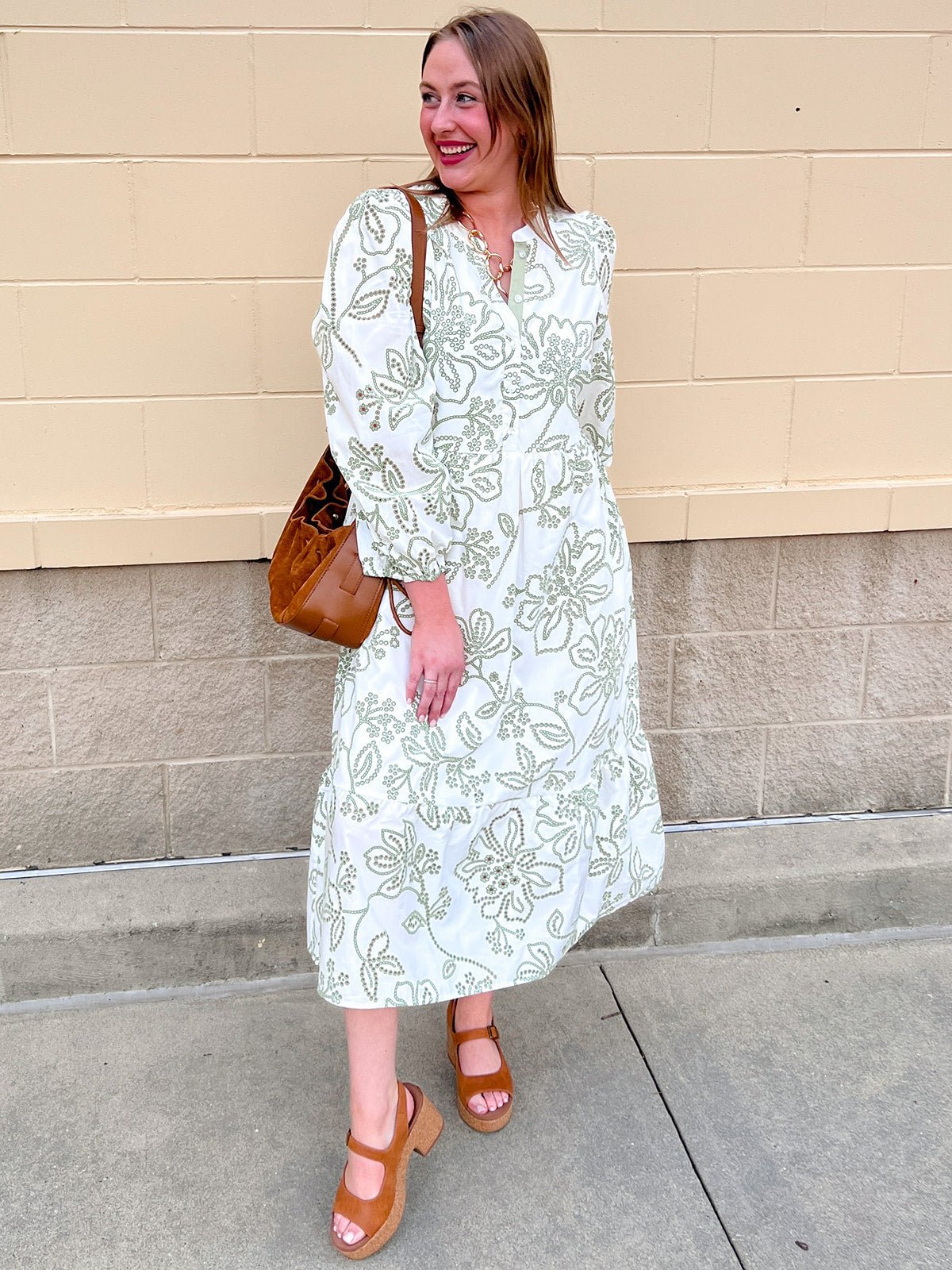 [Mary Square] Riley Midi Dress | Lacecap White - The Pink Pineapple 850