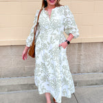 [Mary Square] Riley Midi Dress | Lacecap White - The Pink Pineapple 850