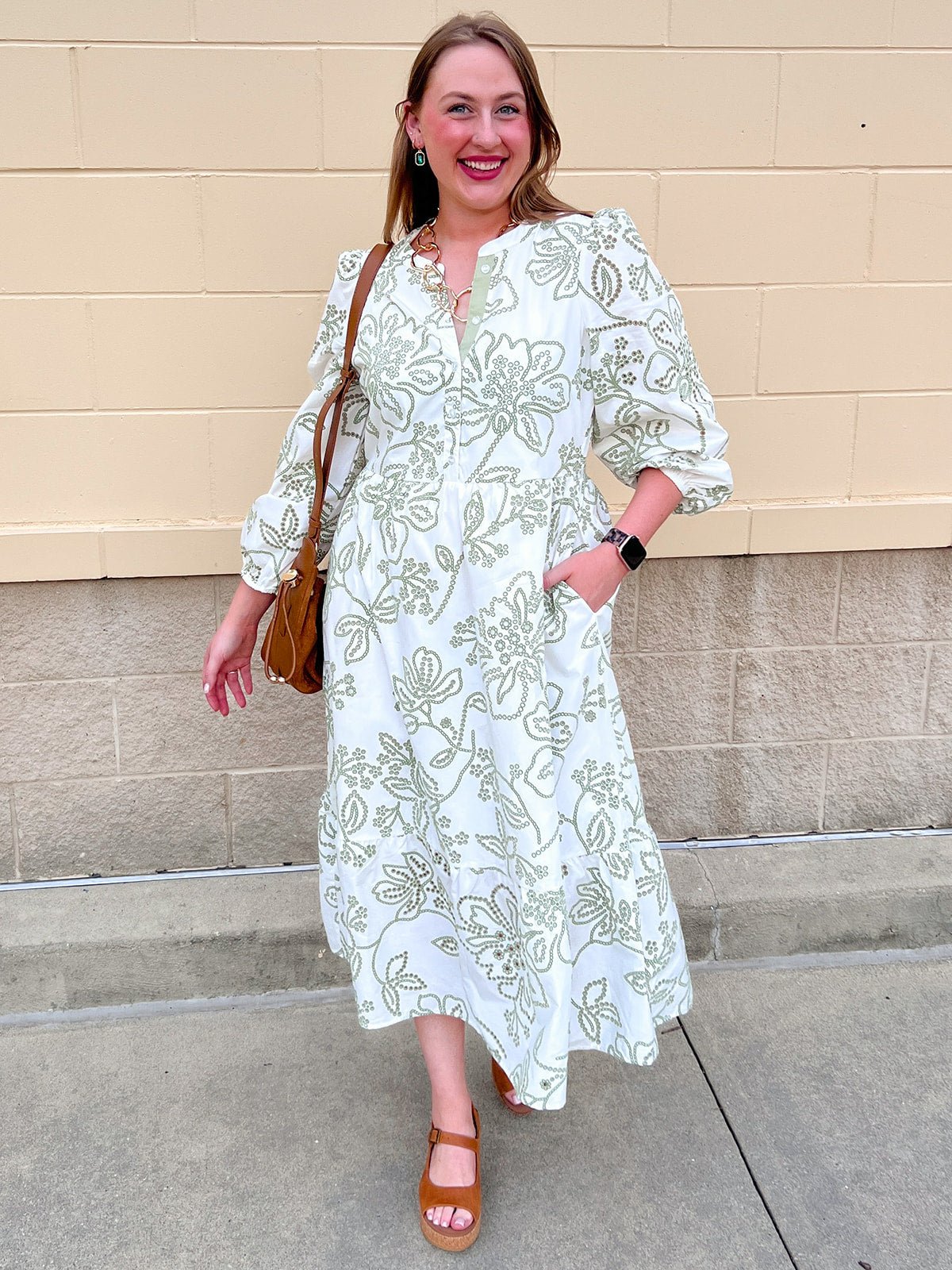 [Mary Square] Riley Midi Dress | Lacecap White - The Pink Pineapple 850