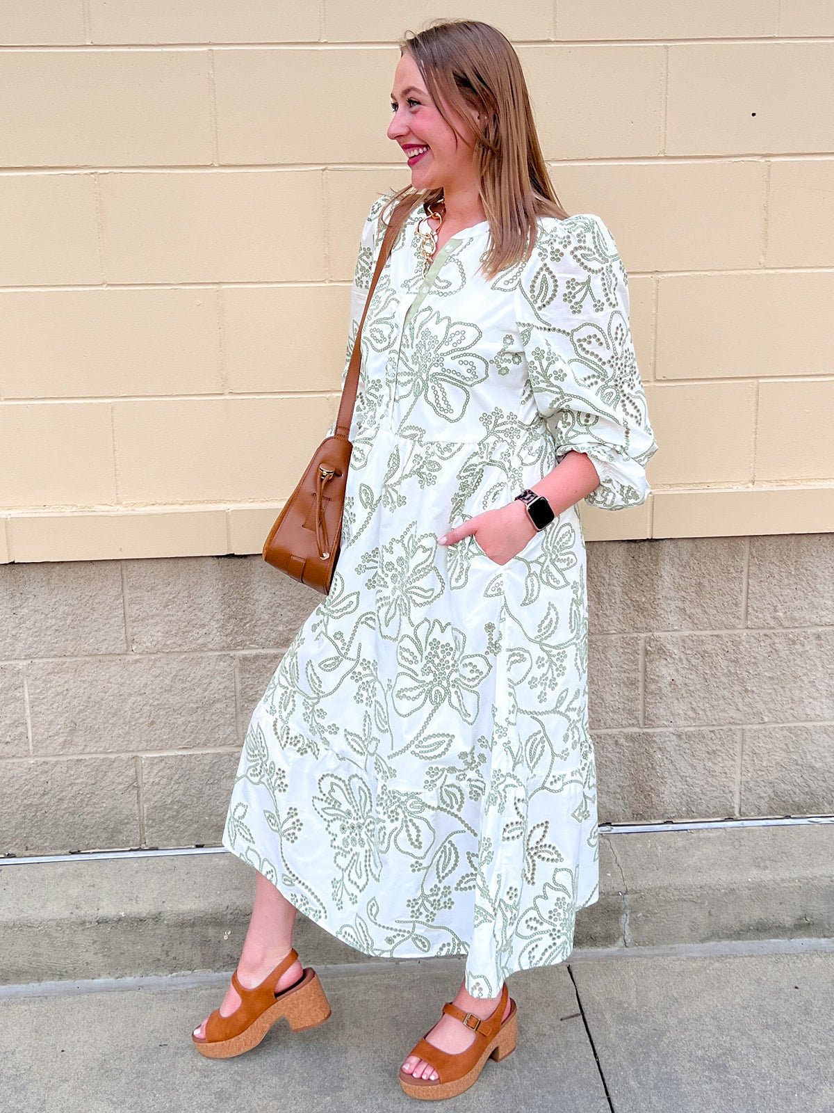 [Mary Square] Riley Midi Dress | Lacecap White - The Pink Pineapple 850