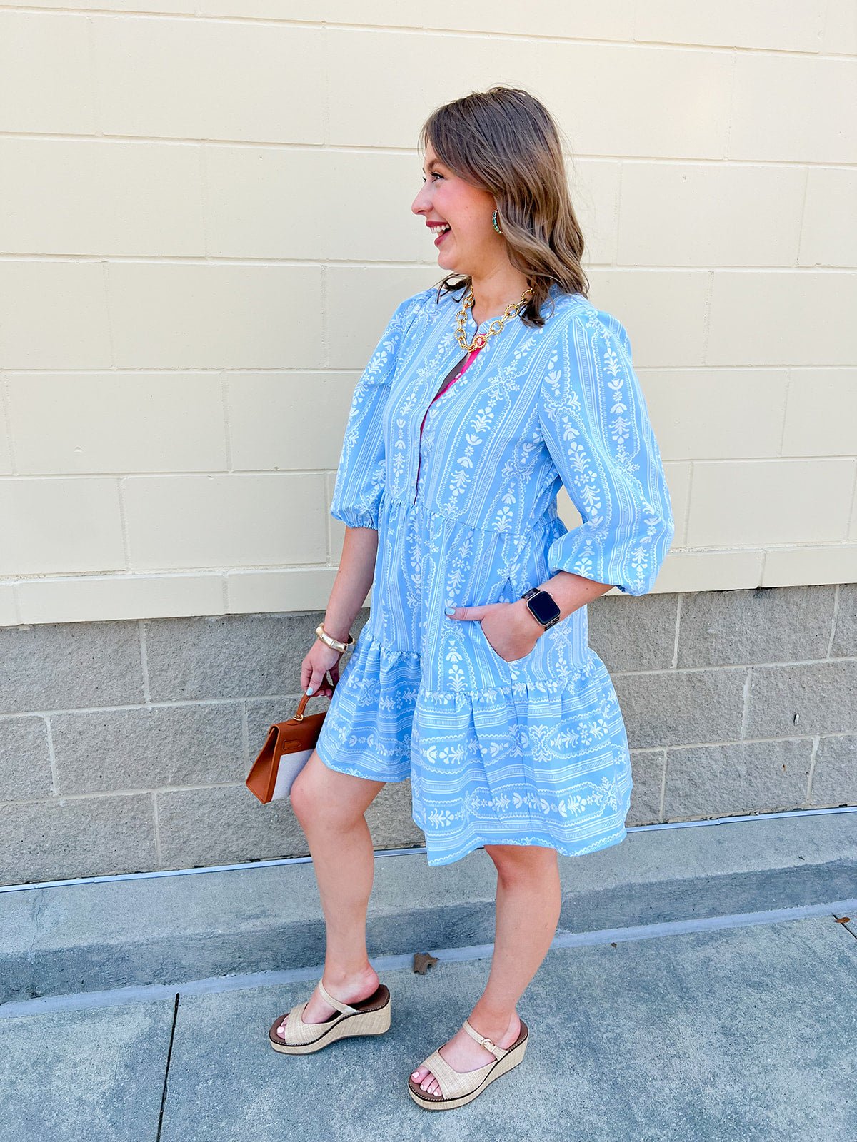[Mary Square] Riley Mini Dress in Tulip Tapestry - The Pink Pineapple 850