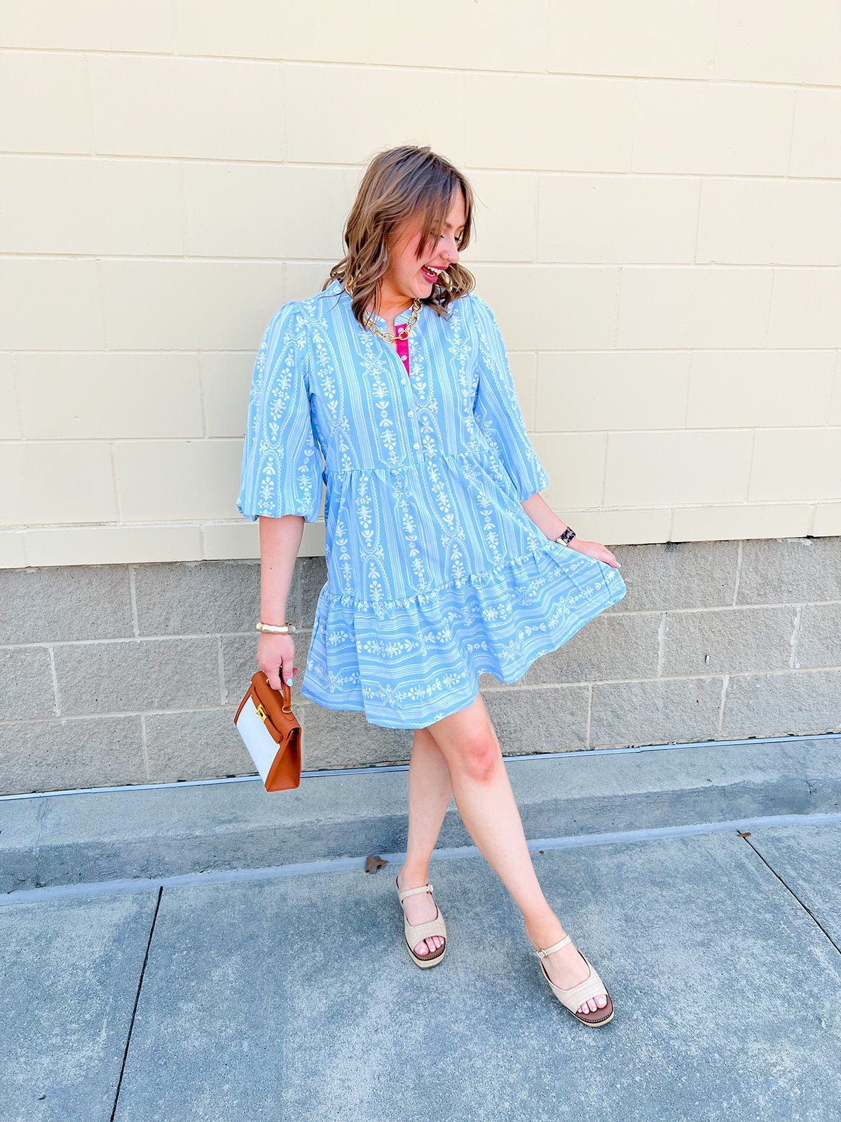 [Mary Square] Riley Mini Dress in Tulip Tapestry - The Pink Pineapple 850