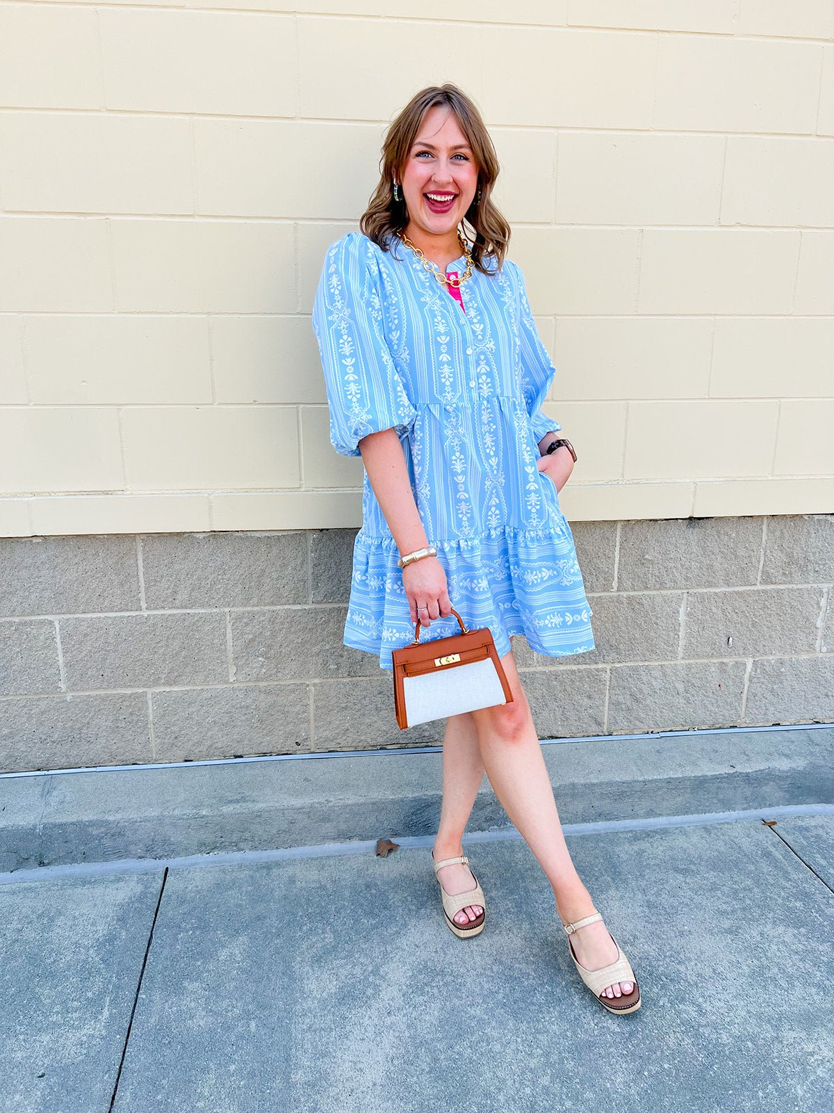 [Mary Square] Riley Mini Dress in Tulip Tapestry - The Pink Pineapple 850