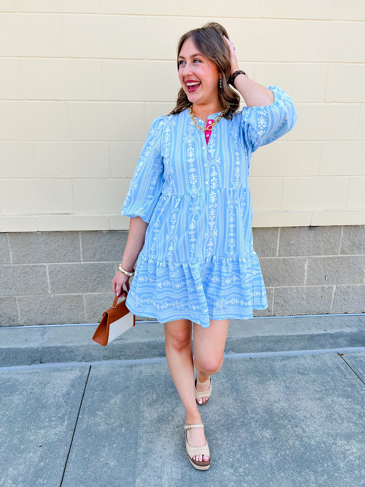 [Mary Square] Riley Mini Dress in Tulip Tapestry - The Pink Pineapple 850