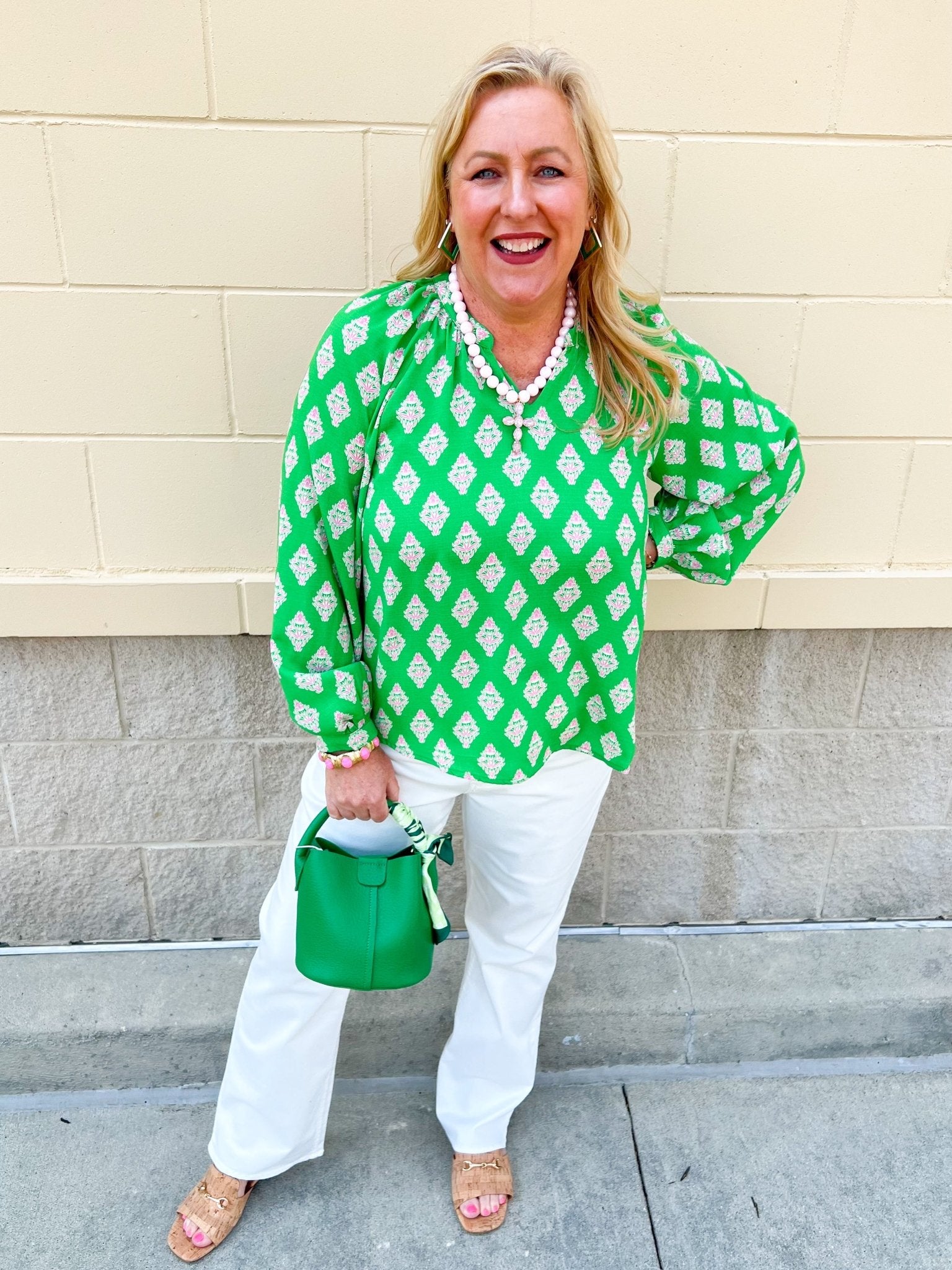 [Mary Square] Scarlette Top in Early Riser Green - The Pink Pineapple 850