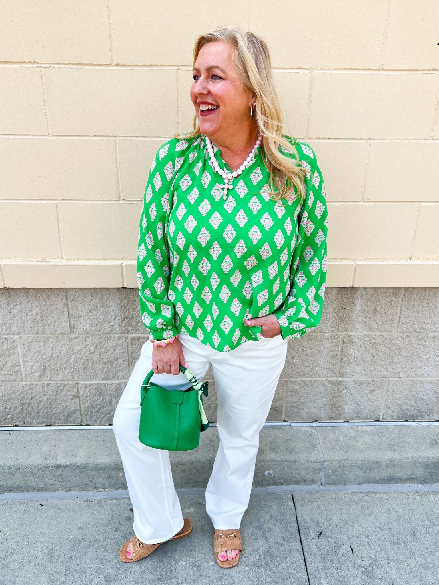 [Mary Square] Scarlette Top in Early Riser Green - The Pink Pineapple 850