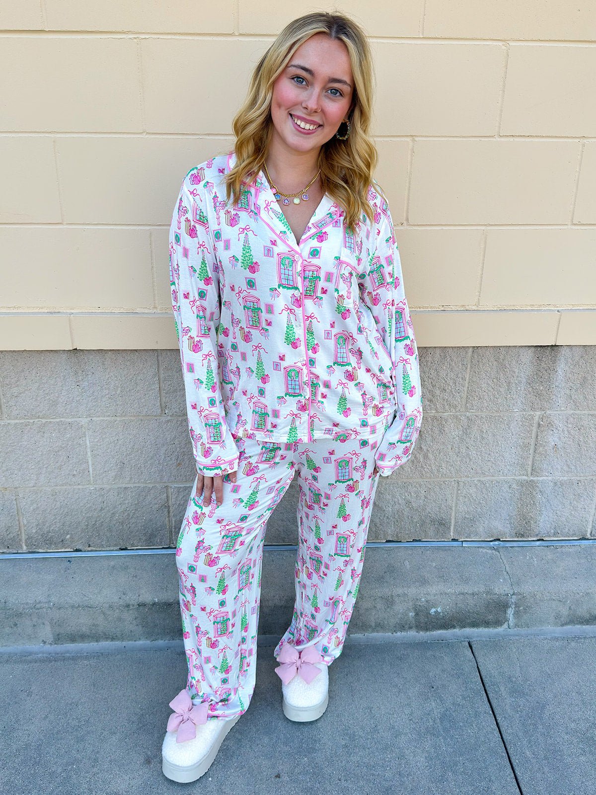 [Mary Square] Storybook Christmas Pajama Set - The Pink Pineapple 850
