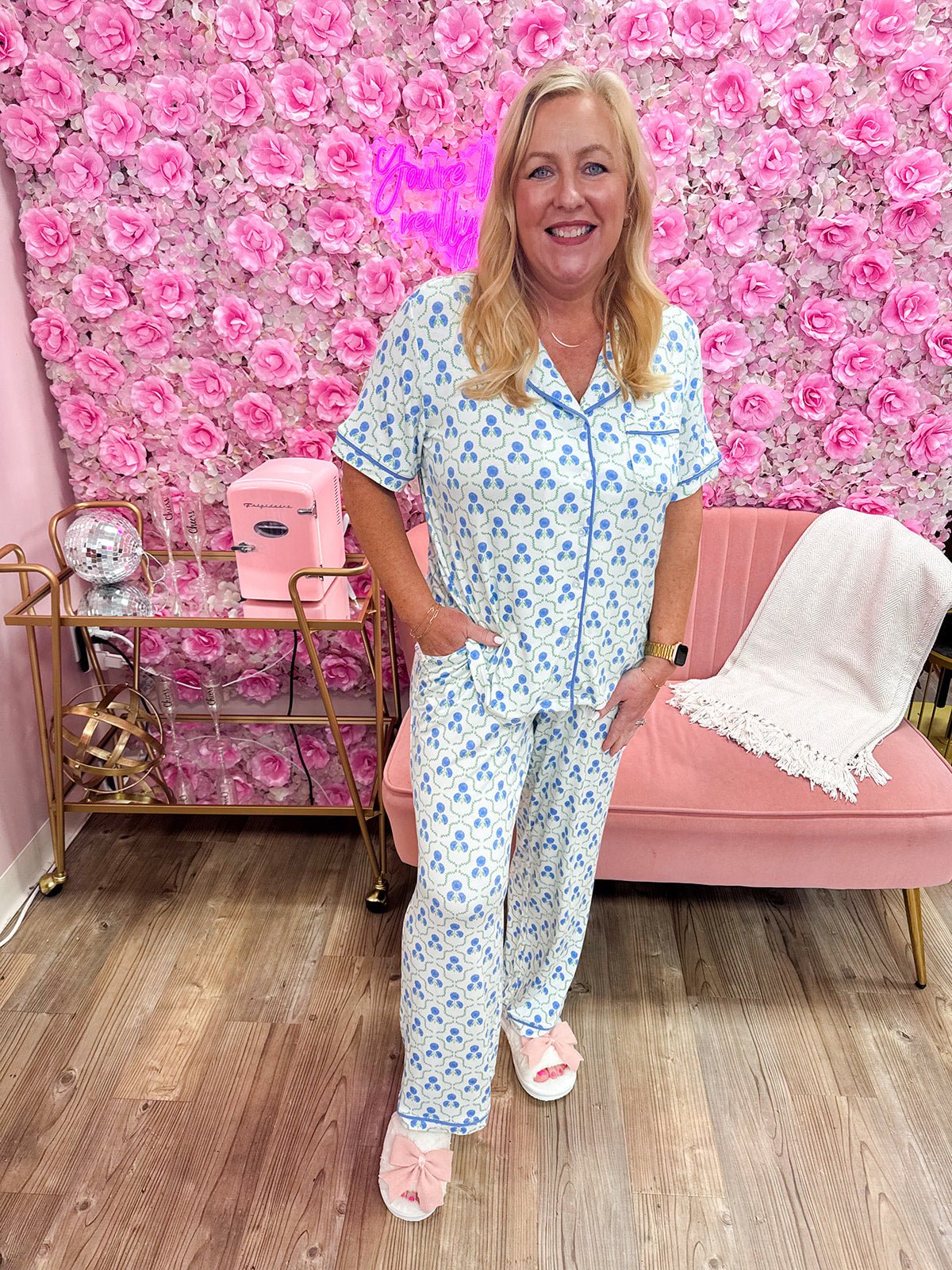 [Mary Square] Sweet Briar Lattice Pajama Set - The Pink Pineapple 850