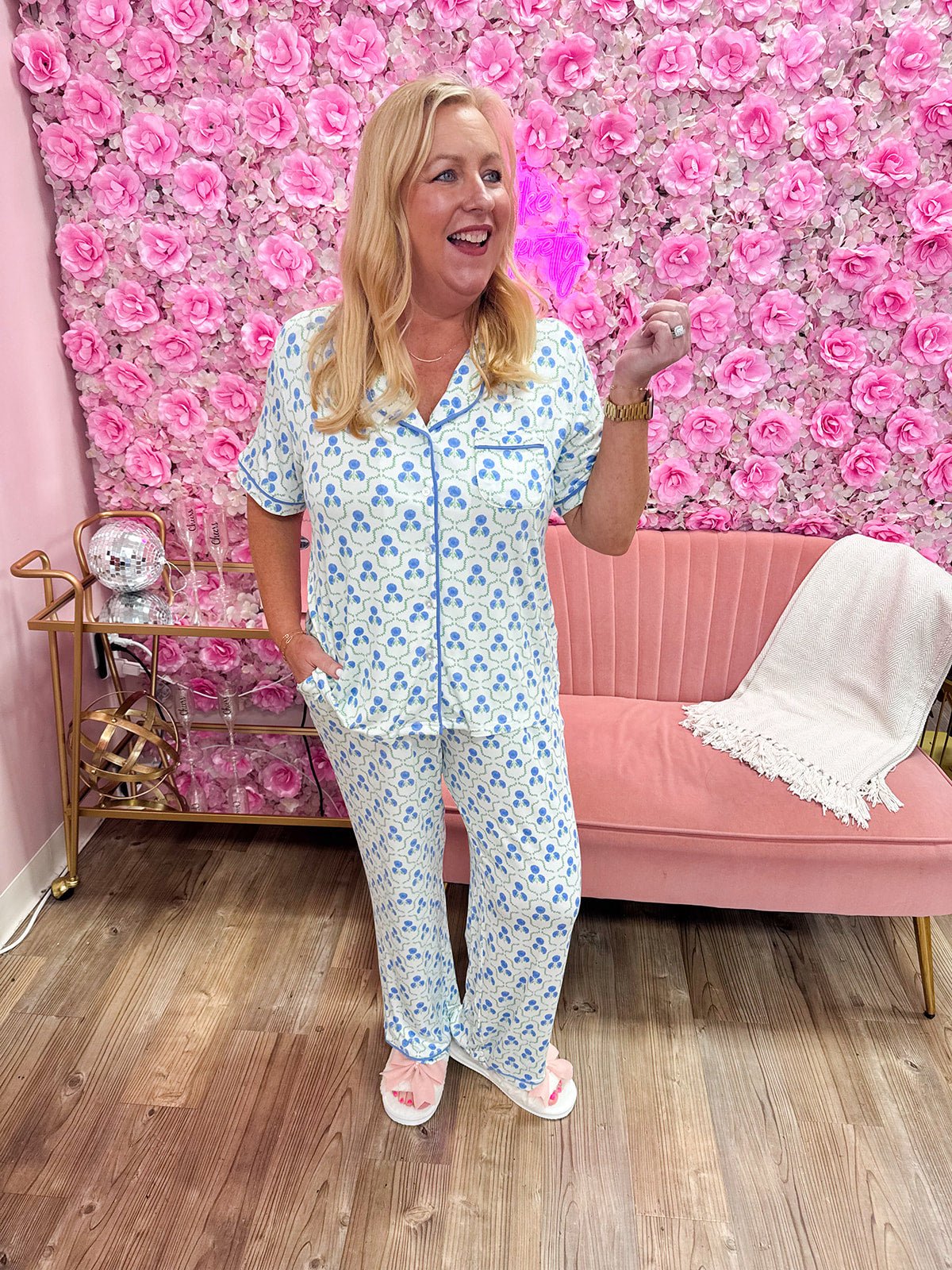 [Mary Square] Sweet Briar Lattice Pajama Set - The Pink Pineapple 850