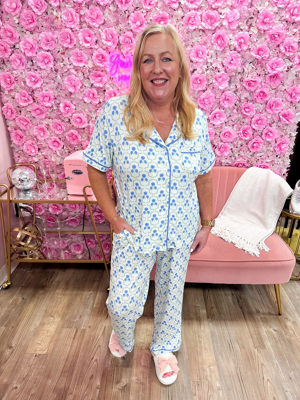 [Mary Square] Sweet Briar Lattice Pajama Set - The Pink Pineapple 850