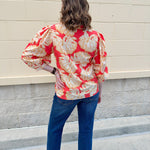 [Mary Square] Tamryn Fall Floral Fire Top - The Pink Pineapple 850