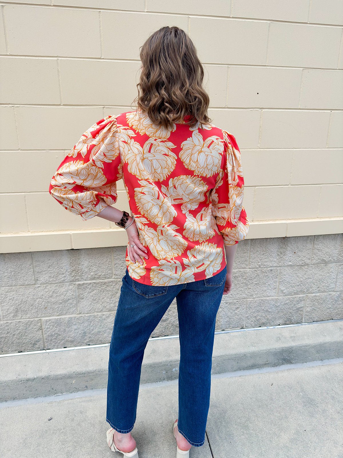 [Mary Square] Tamryn Fall Floral Fire Top - The Pink Pineapple 850