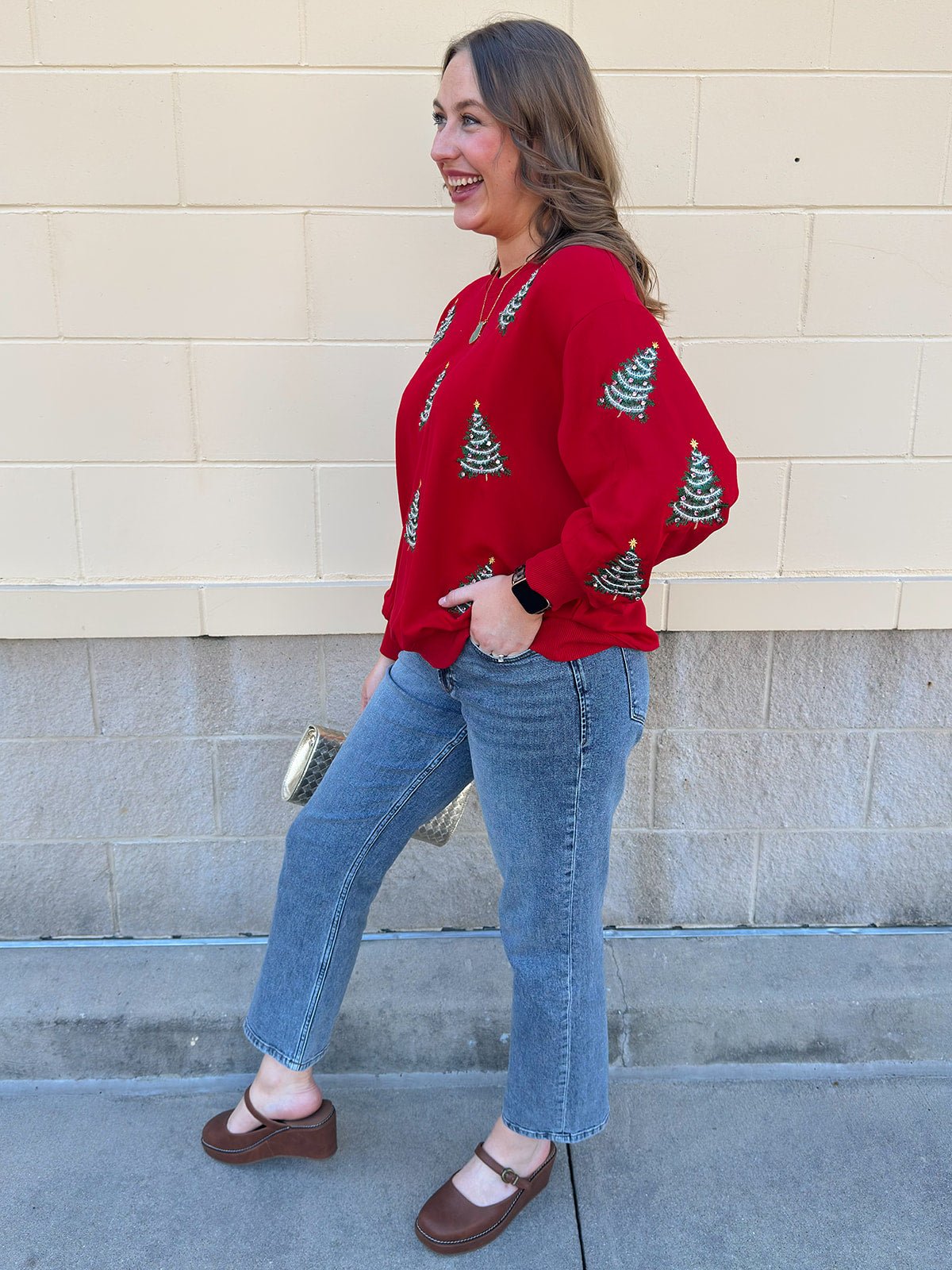 [Mary Square] Tinsel & Trees Sweater - The Pink Pineapple 850