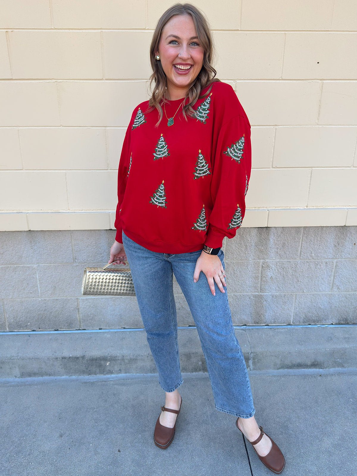 [Mary Square] Tinsel & Trees Sweater - The Pink Pineapple 850