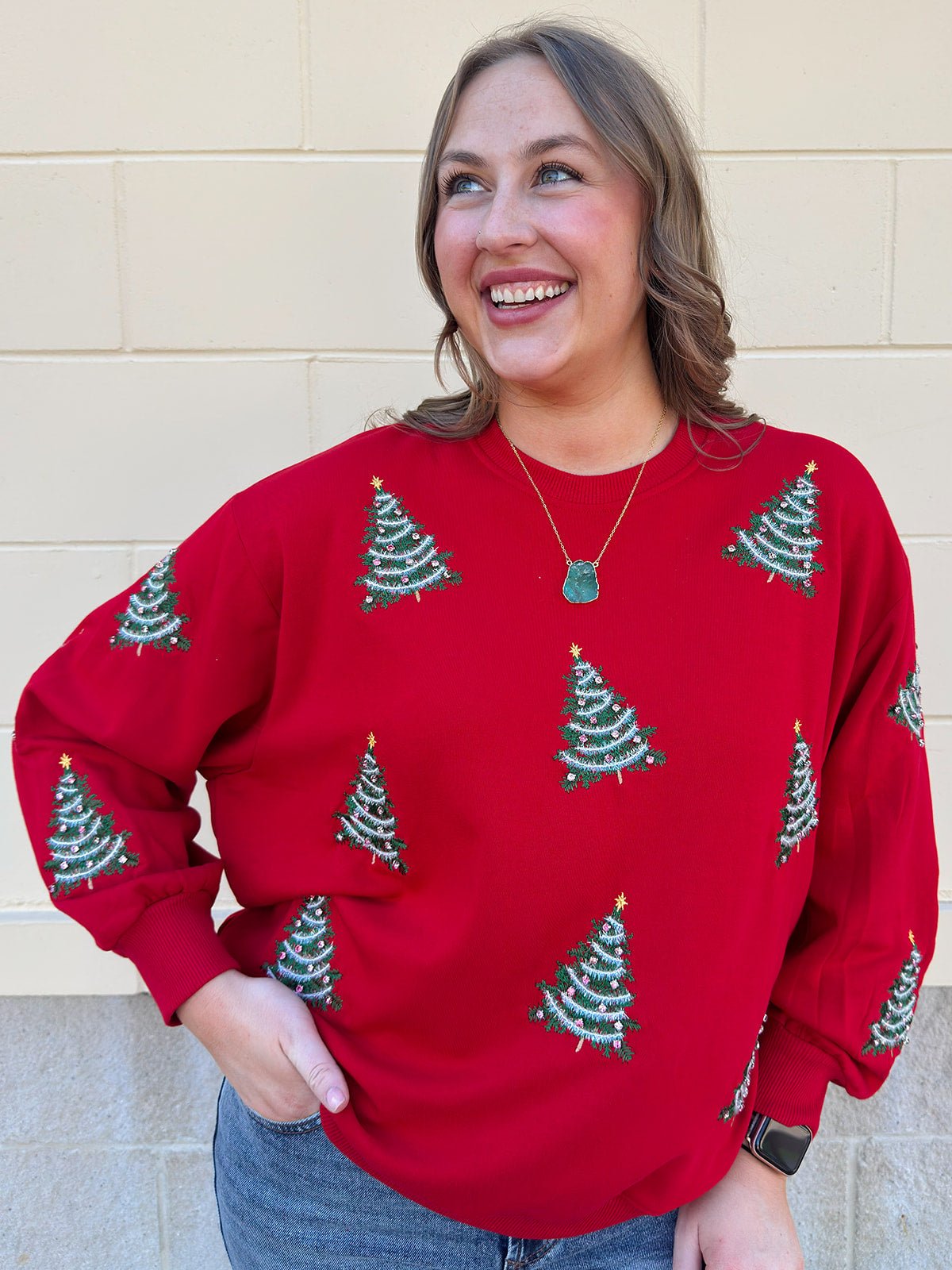 [Mary Square] Tinsel & Trees Sweater - The Pink Pineapple 850