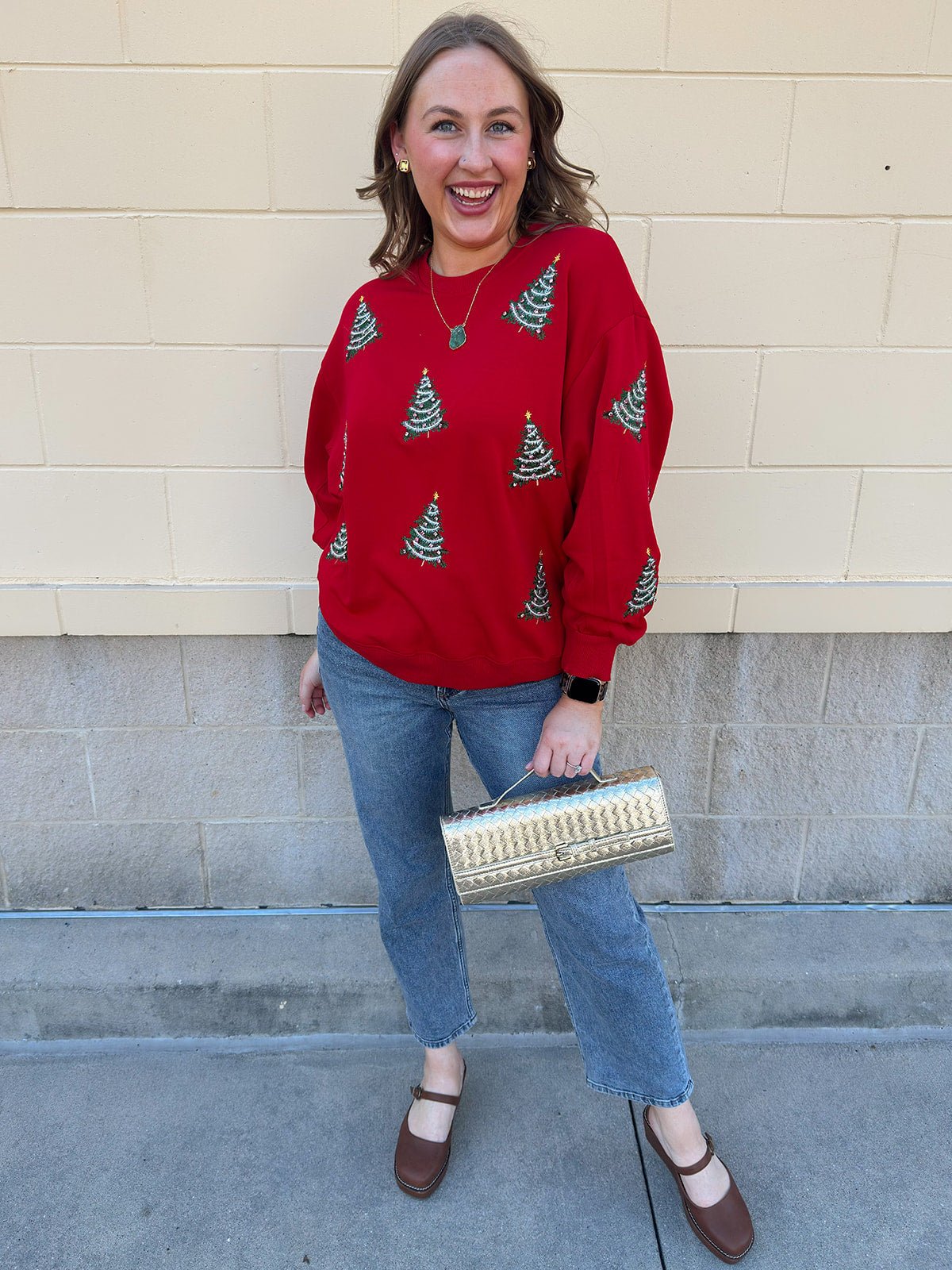 [Mary Square] Tinsel & Trees Sweater - The Pink Pineapple 850