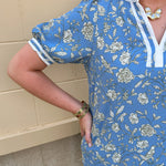 [Mary Square] Tricia Short Sleeve Blouse | Song Bird Blue - The Pink Pineapple 850