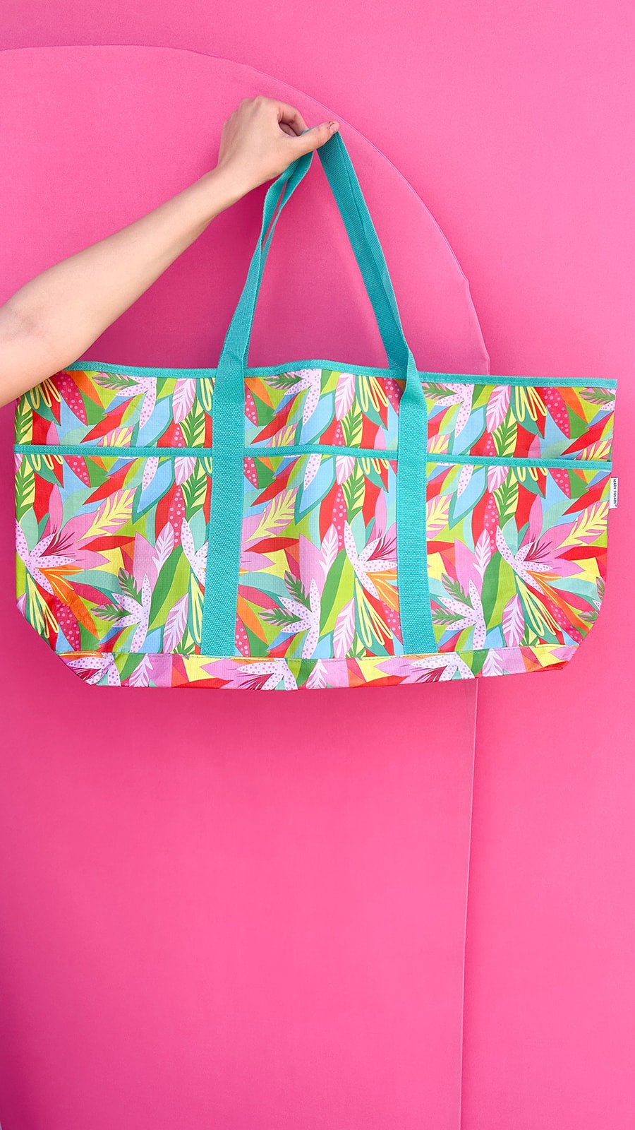 Mary Square Utility Tote Get Tropical - The Pink Pineapple 850