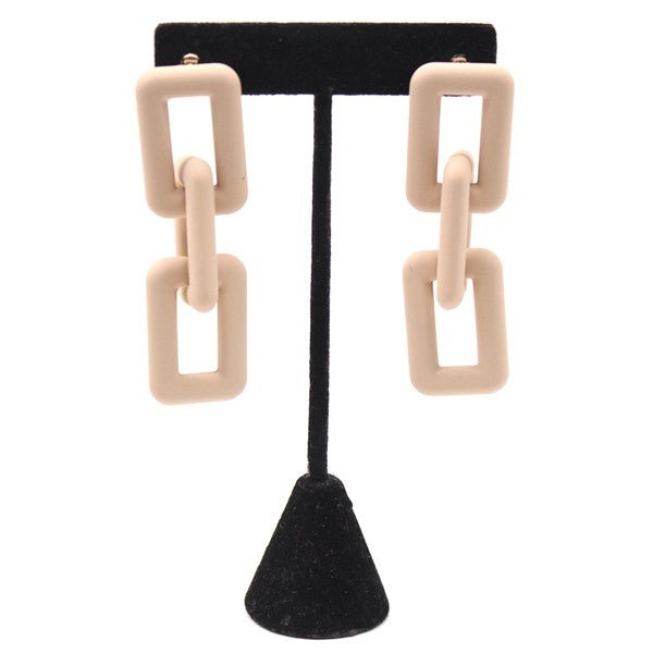 Matte Drop Chain Earrings - The Pink Pineapple 850