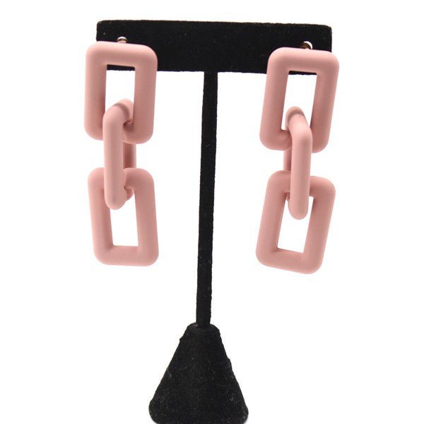 Matte Drop Chain Earrings - The Pink Pineapple 850